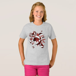 Girl's Maroon basketballen en sterren T-shirt