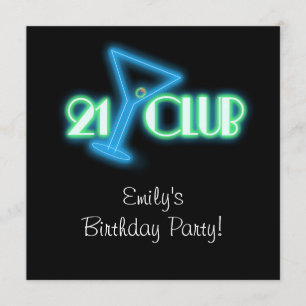 Girls Martini 21st Birthday Kaart