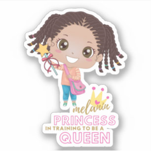 Girls MELANIN Princess training in koninginnenkuut Sticker