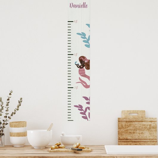 Girls Mermaid Growth Chart Poster (Keuken)