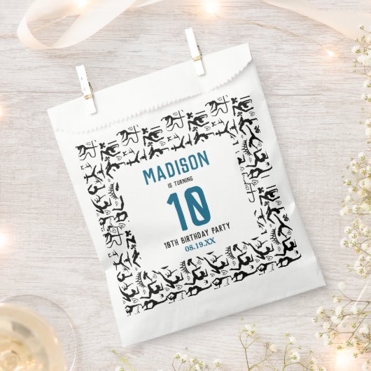 Girls Modern Black Gymnastics Kids 10th Birthday Bedankzakje (Geknipt)