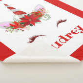 Girl's monogrammed Unicorn KerstmisSherpa Blanket Sherpa Deken (3/4)