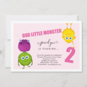Girl's Monster Eerste Uitnodiging voor het 2e Verj (Voorkant)