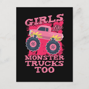 Girls Monster Trucks Cool Monster Truck Briefkaart