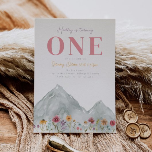 Girl's Mountain Wildflower Uitnodiging voor verjaa