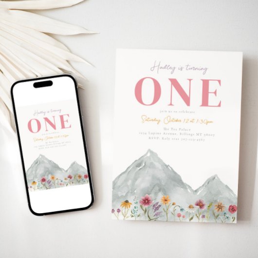 Girl's Mountain Wildflower Uitnodiging voor verjaa