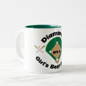 Girls n' Baseball 11 oz Two-Tone Mok (Voorkant links)