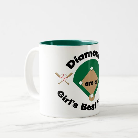 Girls n' Baseball 11 oz Two-Tone Mok (Voorkant links)