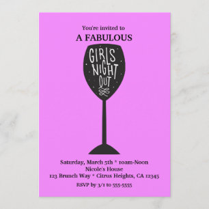 GIRLS NACHT Wine Glass OM HET EVEN WELKE KLEUR Kaart