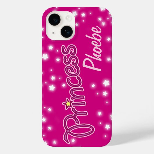 Girls named princess star graphic pink Case-Mate iPhone case (Achterkant)