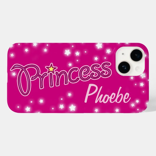Girls named princess star graphic pink Case-Mate iPhone case (Achterkant (horizontaal))