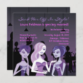 Girls' Night Bachelorette Invitation Kaart (Voorkant / Achterkant)