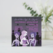 Girls' Night Bachelorette Invitation Kaart (Staand voorkant)