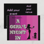 Girls Night - Briefkaart Invitation (Voorkant / Achterkant)