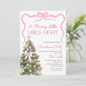 Girls Night Christmas Party Invitation Kaart (Staand voorkant)