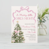 Girls Night Christmas Party Invitation Kaart (Staand voorkant)
