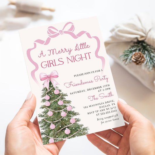Girls Night Christmas Party Invitation Kaart
