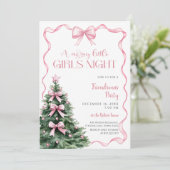Girls Night Christmas Party Kaart (Staand voorkant)