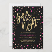 Girls Night Confetti Bachelorette Party Uitnodigin Kaart (Voorkant)