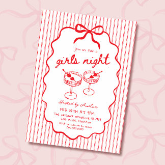 Girls Night hand drawn Kaart