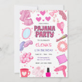 Girls Night In Slumber Pajama Party Pink Birthday Kaart (Voorkant)