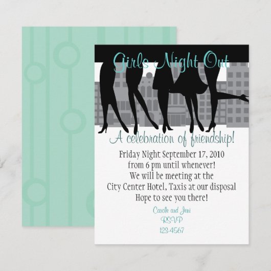 Girls Night Kaart (Voorkant / Achterkant)