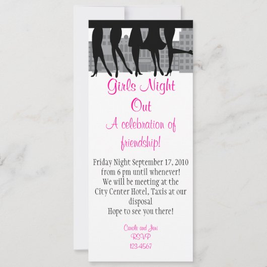 Girls Night Kaart (Voorkant)