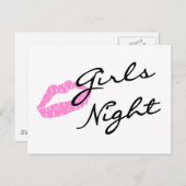 Girls Night (Lippen) Briefkaart (Voorkant / Achterkant)