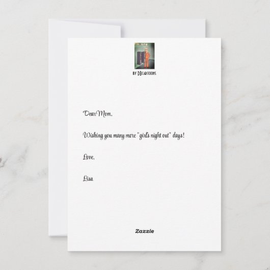 Girl's Night Moederdag Flat Kaart (Achterkant)