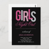 Girls Night Out Bachelorette Party Briefkaart (Voorkant / Achterkant)