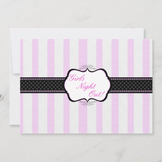 Girls Night Out Bachelorette Party Kaart (Achterkant)