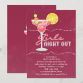 Girls Night Out Bachelorette Party Kaart (Voorkant / Achterkant)