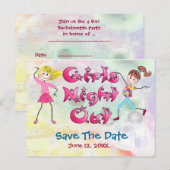 Girl's Night Out - Bewaar de datum Aankondigingskaart (Voorkant / Achterkant)