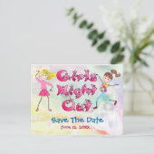 Girl's Night Out - Bewaar de datum Aankondigingskaart (Staand voorkant)