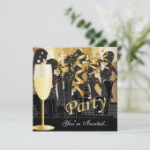 Girls Night Out Birthday Party | Metaalgoud Kaart (Staand voorkant)