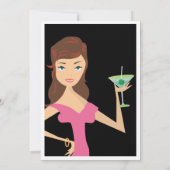 Girls Night Out Cocktail Diva Birthday Party Kaart (Achterkant)
