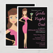 Girls Night Out Cocktail Diva Birthday Party Kaart (Voorkant / Achterkant)