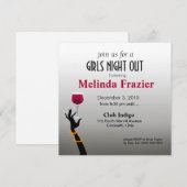 Girls Night Out Cocktail Party Kaart (Voorkant / Achterkant)