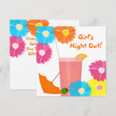 Girls Night Out Cocktail Theme Party Invitation Kaart (Voorkant / Achterkant)