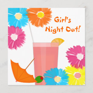 Girls Night Out Cocktail Theme Party Invitation Kaart