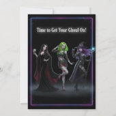 Girls Night Out Dancing Monster Halloween Party Kaart (Achterkant)