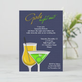 Girls Night Out Flat Uitnodiging (Staand voorkant)