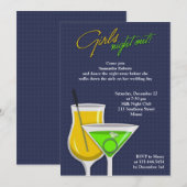 Girls Night Out Flat Uitnodiging (Voorkant / Achterkant)