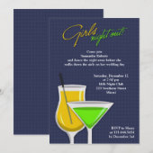 Girls Night Out Flat Uitnodiging (Voorkant / Achterkant)