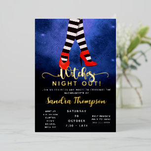 Girls Night Out Halloween Poster - Spooky Witch Folie Uitnodiging