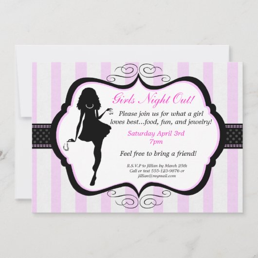 Girls Night Out Jewelry Party Invitation Kaart (Voorkant)