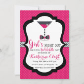 Girls' Night Out Martini Bachelorette uitnodiging (Voorkant)