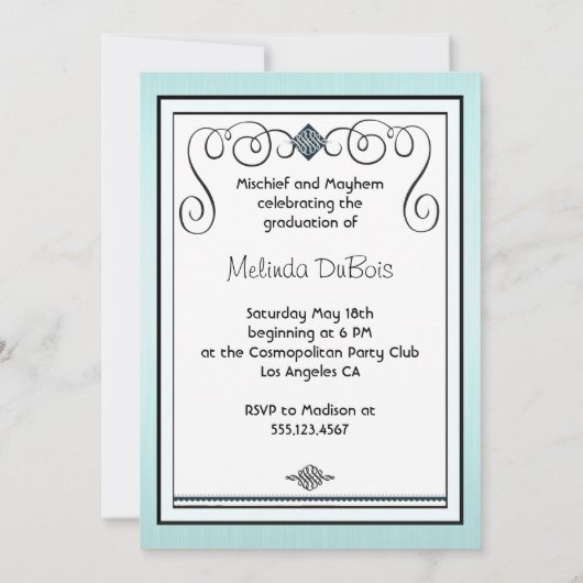 Girls Night Out Mayhem  Art Deco Custom Kaart (Achterkant)