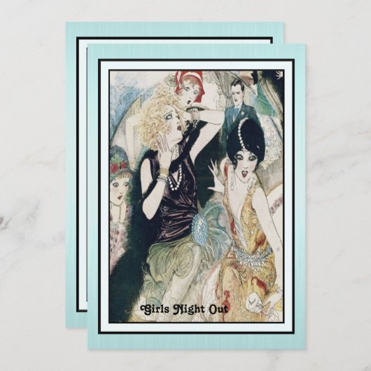 Girls Night Out Mayhem Art Deco Custom Kaart (Voorkant / Achterkant)