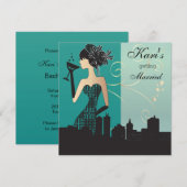 Girls Night Out Party - Blauwgroen Kaart (Voorkant / Achterkant)